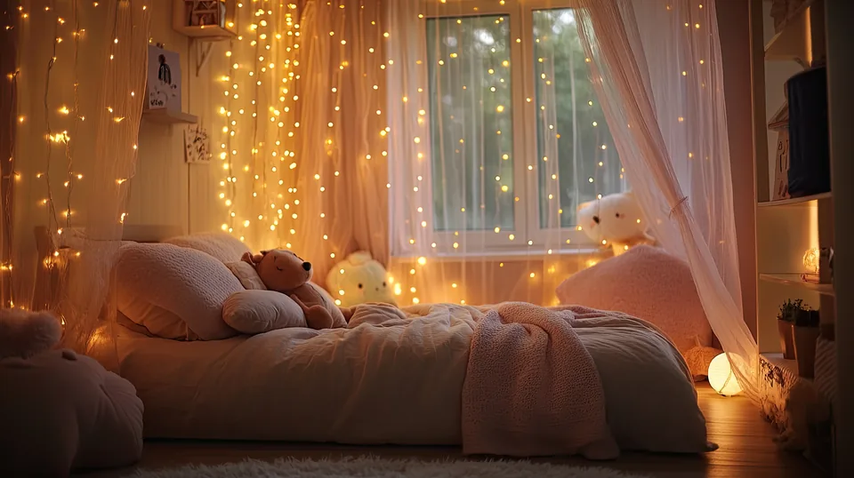 A child’s bedroom in the morning
