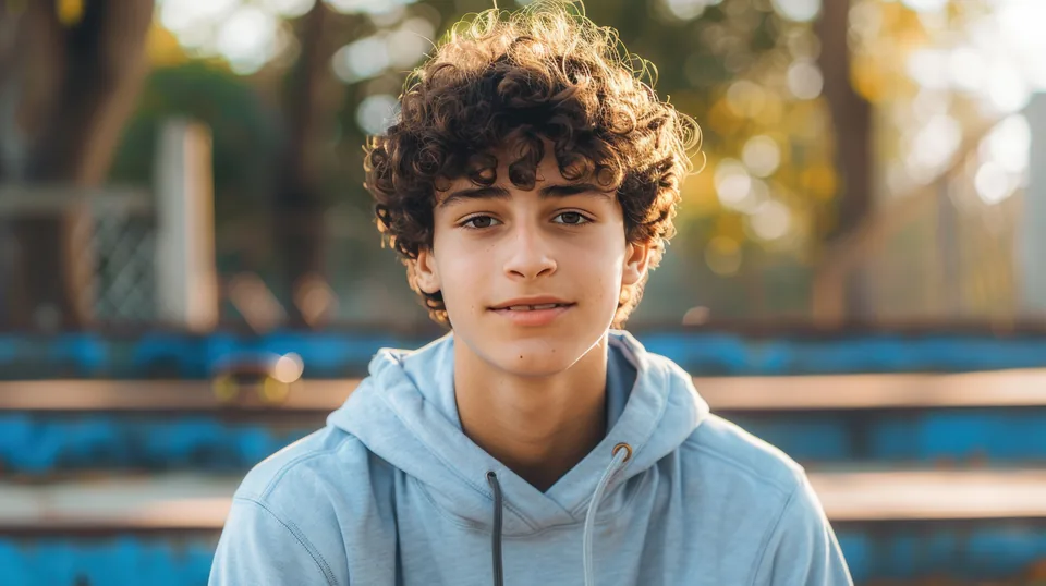 A smiling teenager outdoors